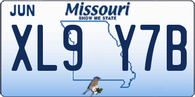 MO license plate XL9Y7B
