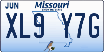 MO license plate XL9Y7G