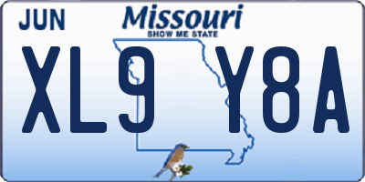 MO license plate XL9Y8A