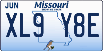 MO license plate XL9Y8E