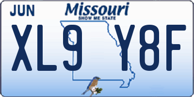 MO license plate XL9Y8F
