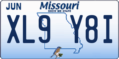 MO license plate XL9Y8I