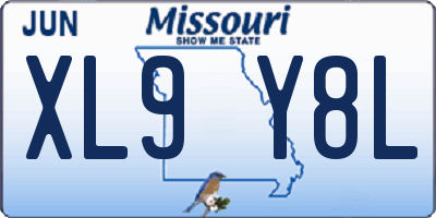 MO license plate XL9Y8L