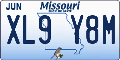 MO license plate XL9Y8M