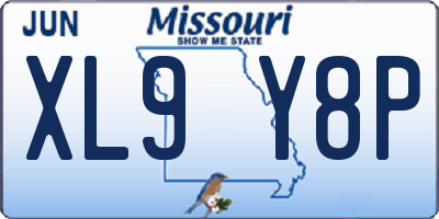 MO license plate XL9Y8P