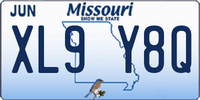 MO license plate XL9Y8Q
