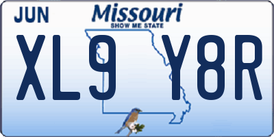 MO license plate XL9Y8R