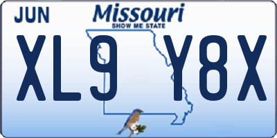 MO license plate XL9Y8X