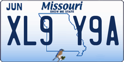 MO license plate XL9Y9A