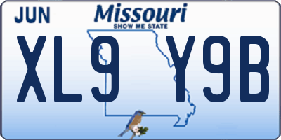 MO license plate XL9Y9B