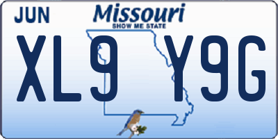 MO license plate XL9Y9G