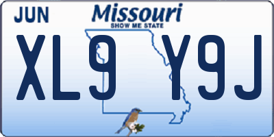 MO license plate XL9Y9J