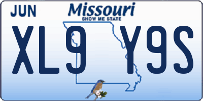 MO license plate XL9Y9S