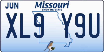 MO license plate XL9Y9U