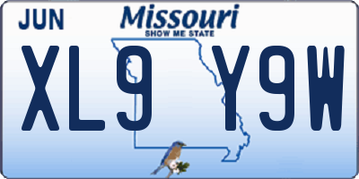 MO license plate XL9Y9W