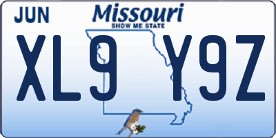 MO license plate XL9Y9Z