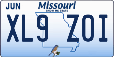 MO license plate XL9Z0I