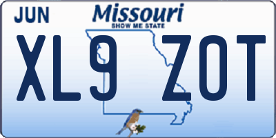 MO license plate XL9Z0T
