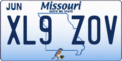 MO license plate XL9Z0V
