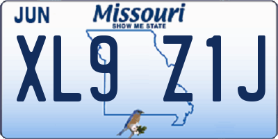 MO license plate XL9Z1J