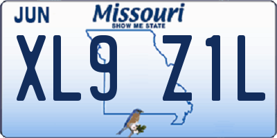 MO license plate XL9Z1L