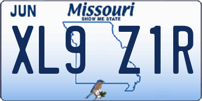 MO license plate XL9Z1R