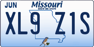 MO license plate XL9Z1S
