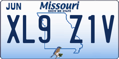 MO license plate XL9Z1V