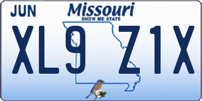 MO license plate XL9Z1X