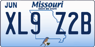MO license plate XL9Z2B