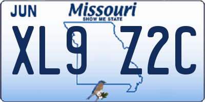 MO license plate XL9Z2C