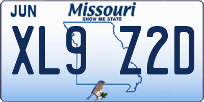 MO license plate XL9Z2D