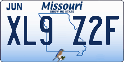 MO license plate XL9Z2F