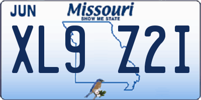 MO license plate XL9Z2I