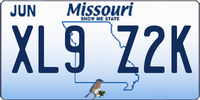 MO license plate XL9Z2K