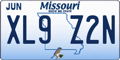 MO license plate XL9Z2N