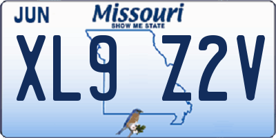 MO license plate XL9Z2V
