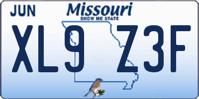 MO license plate XL9Z3F