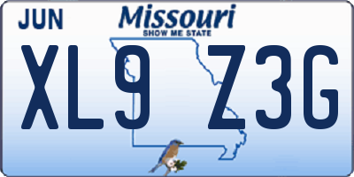 MO license plate XL9Z3G