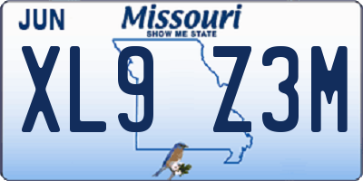 MO license plate XL9Z3M