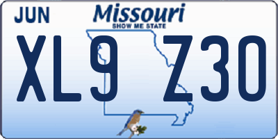 MO license plate XL9Z3O