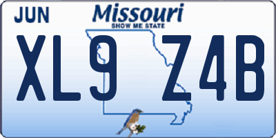 MO license plate XL9Z4B