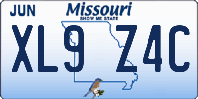 MO license plate XL9Z4C