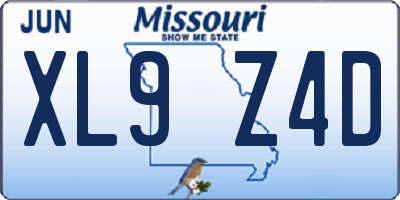 MO license plate XL9Z4D