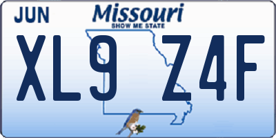 MO license plate XL9Z4F