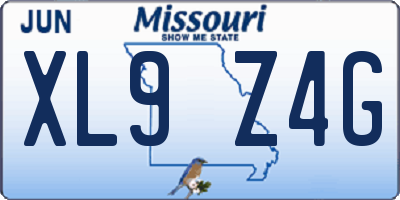 MO license plate XL9Z4G