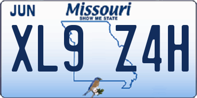 MO license plate XL9Z4H
