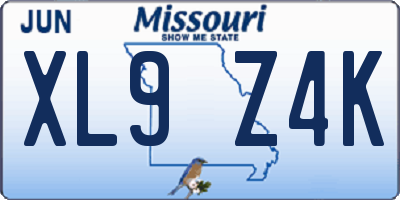 MO license plate XL9Z4K