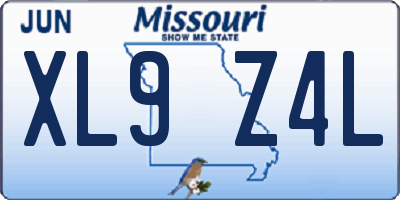 MO license plate XL9Z4L