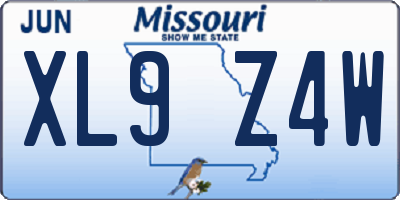 MO license plate XL9Z4W